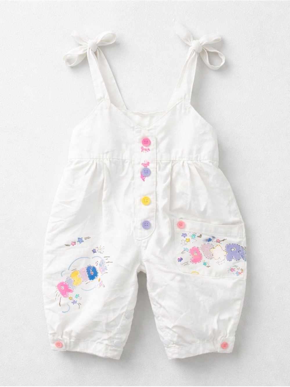 Rising Star Pastel Button Romper | Newborn up to 14 lbs | Vintage